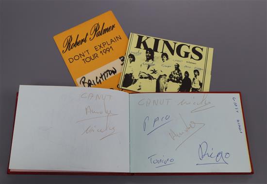Autograph albums, mainly contemporary musicians to include Elton John, Eric Clapton, members of Pulp, etc.